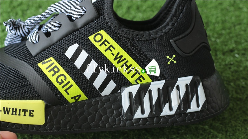 Off White x Adidas NMD R2 Boost Black BA7787